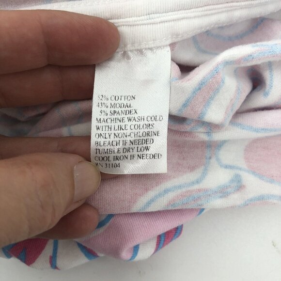 Womens Sporty Beach Strapless Pink Lobster Ruffled Cover Up Pockets Dress Sz L - Picture 12 of 14